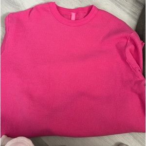 XL Pink Ribbed Top